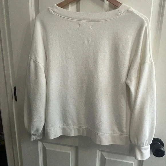 Madewell off-white V-Neck Sweatshirt size M. Oversized. Balloon sleeves - Picture 11 of 16